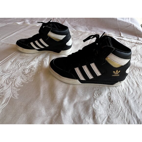 Adidas Hard Court Sneakers Shoes Childs Size 13 Black Athletic High Top - Picture 4 of 10